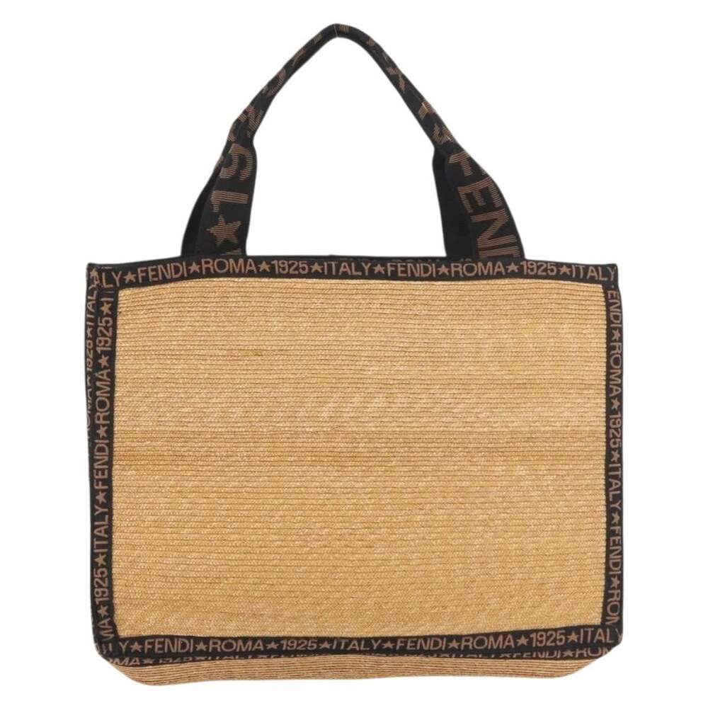 Fendi Straw Tote Bag Beige